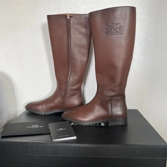 boots size coach fynn leather riding boots